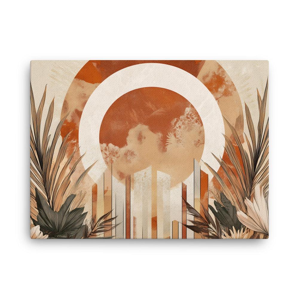 Boho Sunburst with Floral Elements Thin Canvas - Oh Posters