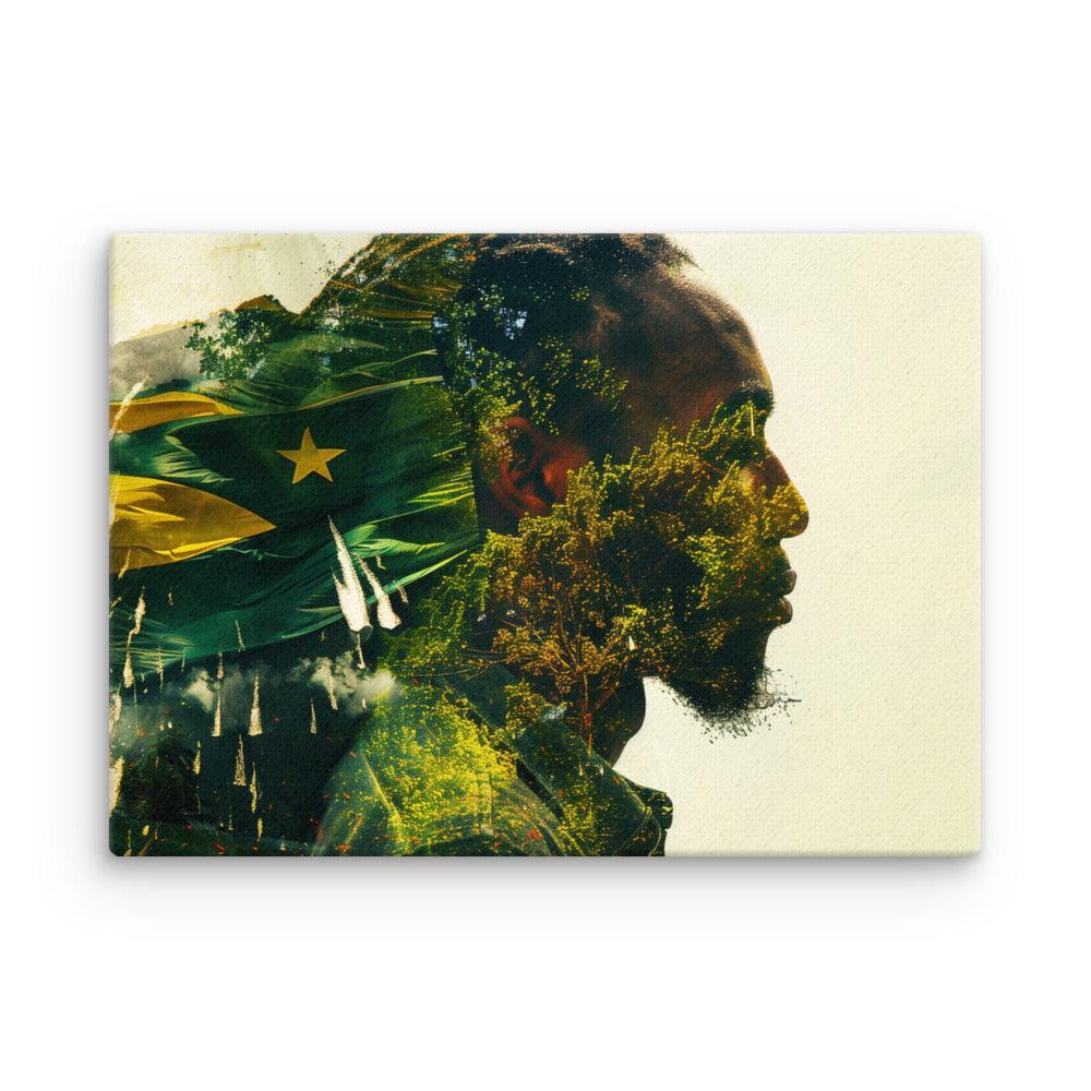 Jamaican Man Nature Inspired Double Exposure Art Thin Canvas - Oh Posters