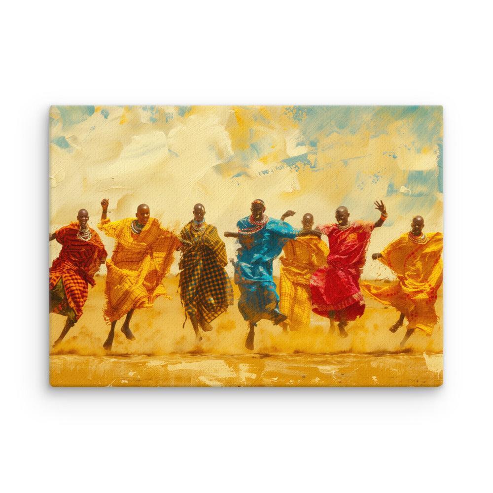 Kenya Vibrant Maasai Cultural Celebration Thin Canvas - Oh Posters
