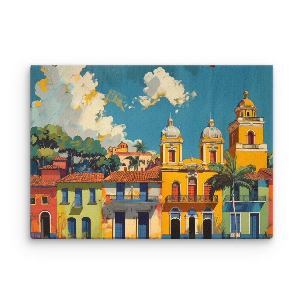 Paraguay Vibrant Colonial Architecture Thin Canvas - Oh Posters