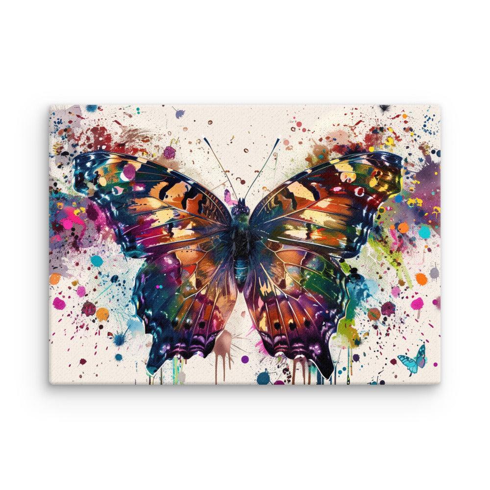 Vibrant Butterfly Colorful Splatter Modern Art Thin Canvas - Oh Posters