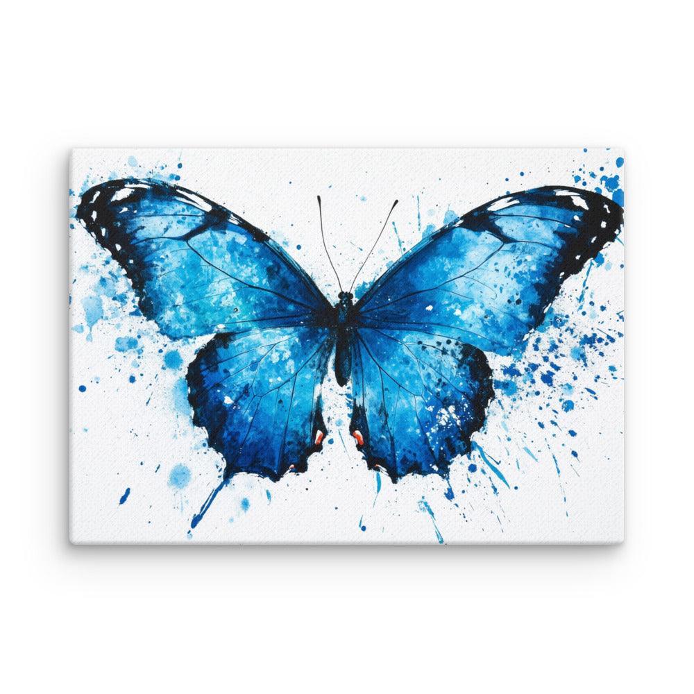 Blue Morpho Butterfly Abstract Watercolor Art Thin Canvas - Oh Posters