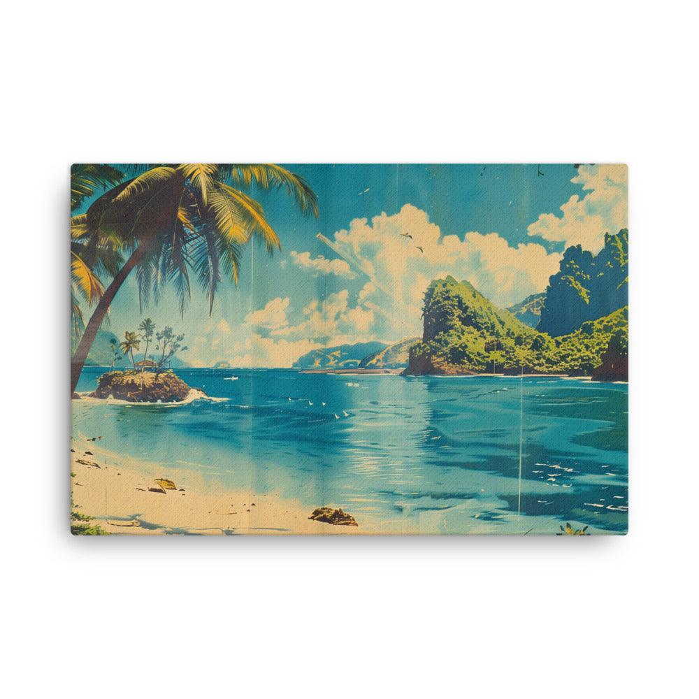 Samoa Serene Tropical Beach Vintage Thin Canvas - Oh Posters