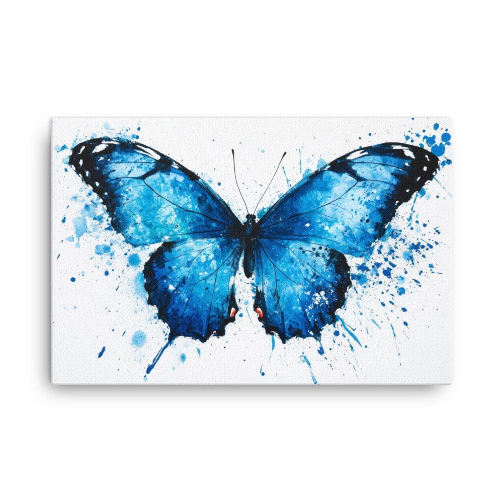 Blue Morpho Butterfly Abstract Watercolor Art Thin Canvas - Oh Posters