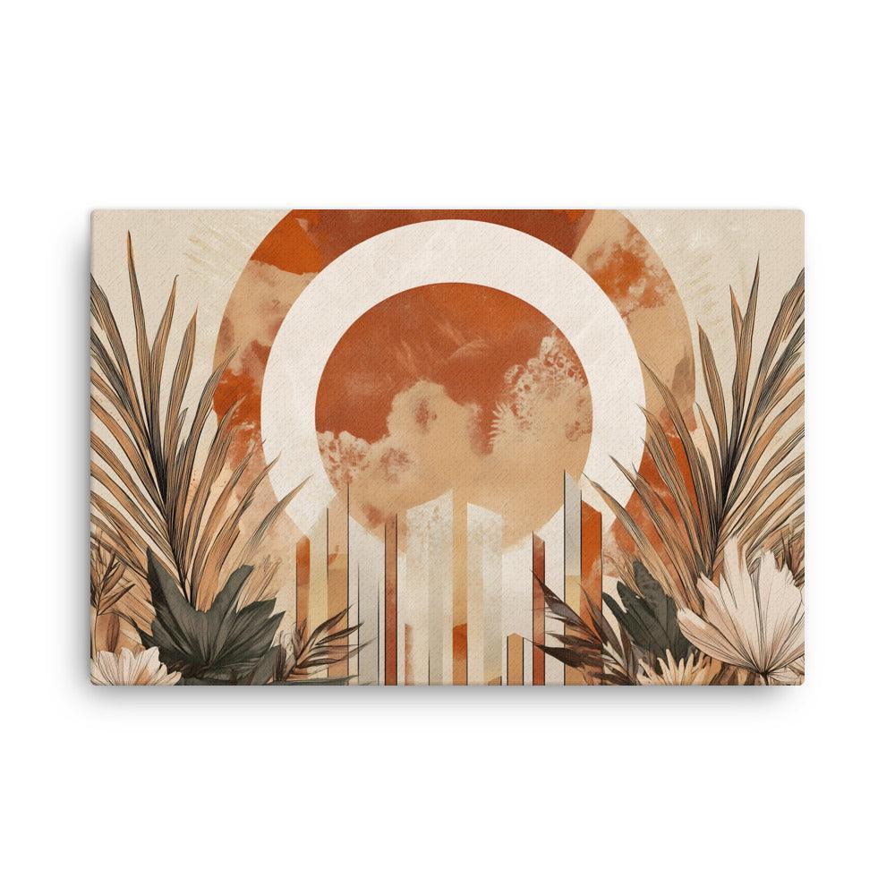 Boho Sunburst with Floral Elements Thin Canvas - Oh Posters