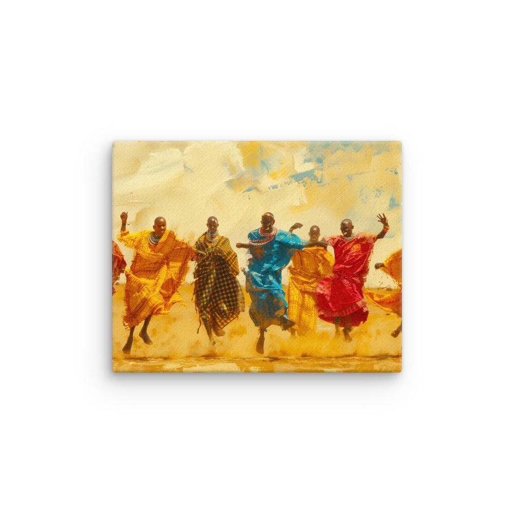 Kenya Vibrant Maasai Cultural Celebration Thin Canvas - Oh Posters