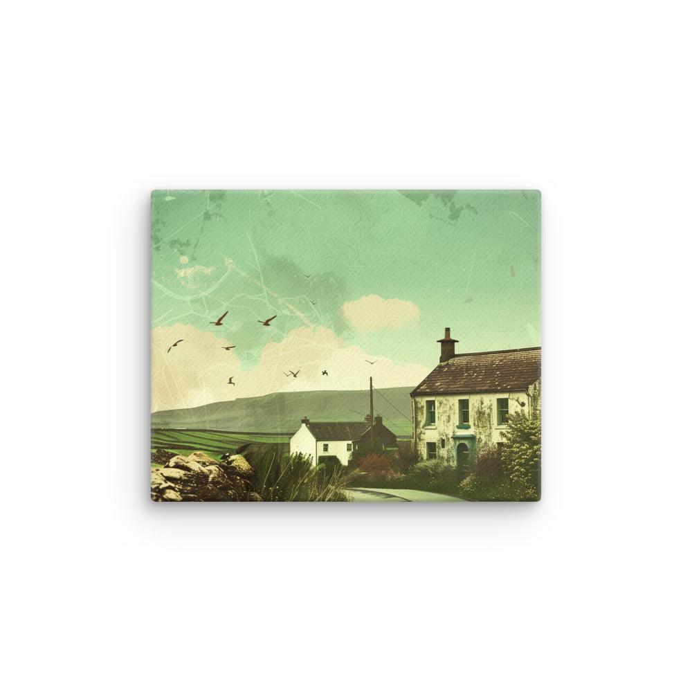 Ireland Rural Cottage Countryside Vintage Thin Canvas - Oh Posters