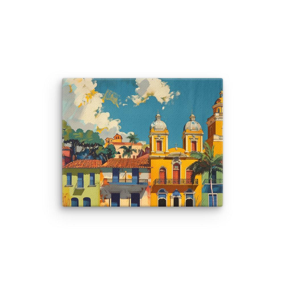 Paraguay Vibrant Colonial Architecture Thin Canvas - Oh Posters