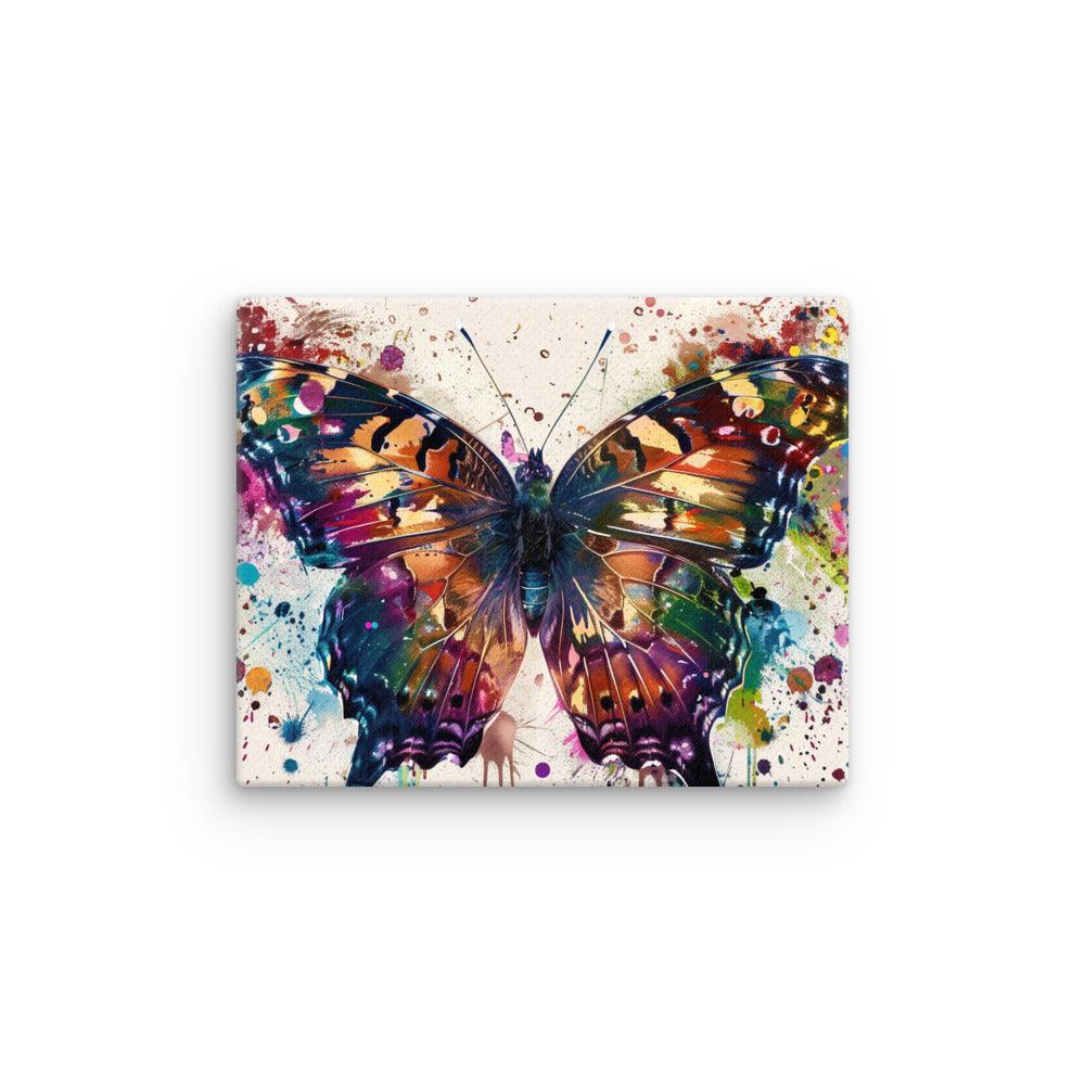 Vibrant Butterfly Colorful Splatter Modern Art Thin Canvas - Oh Posters