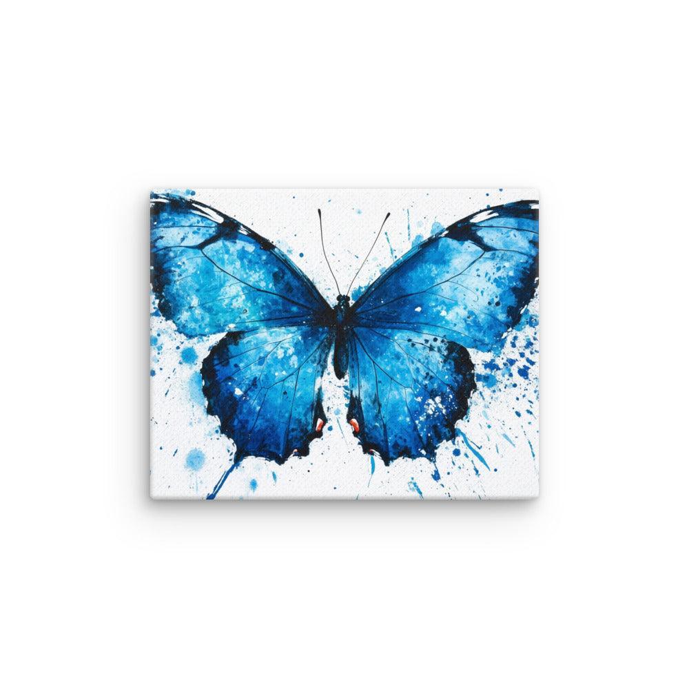 Blue Morpho Butterfly Abstract Watercolor Art Thin Canvas - Oh Posters