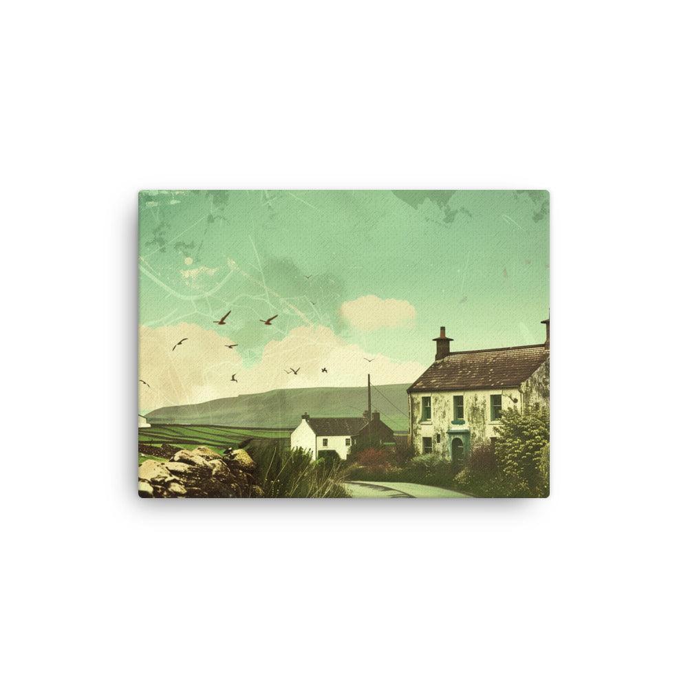Ireland Rural Cottage Countryside Vintage Thin Canvas - Oh Posters