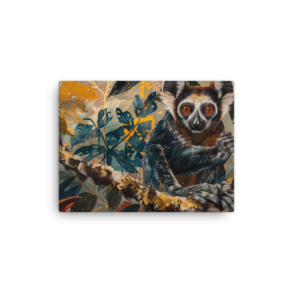 Madagascar Aye-aye Lemur Vibrant Jungle Art Thin Canvas - Oh Posters
