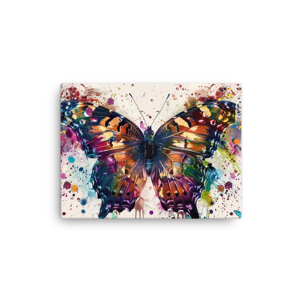 Vibrant Butterfly Colorful Splatter Modern Art Thin Canvas - Oh Posters