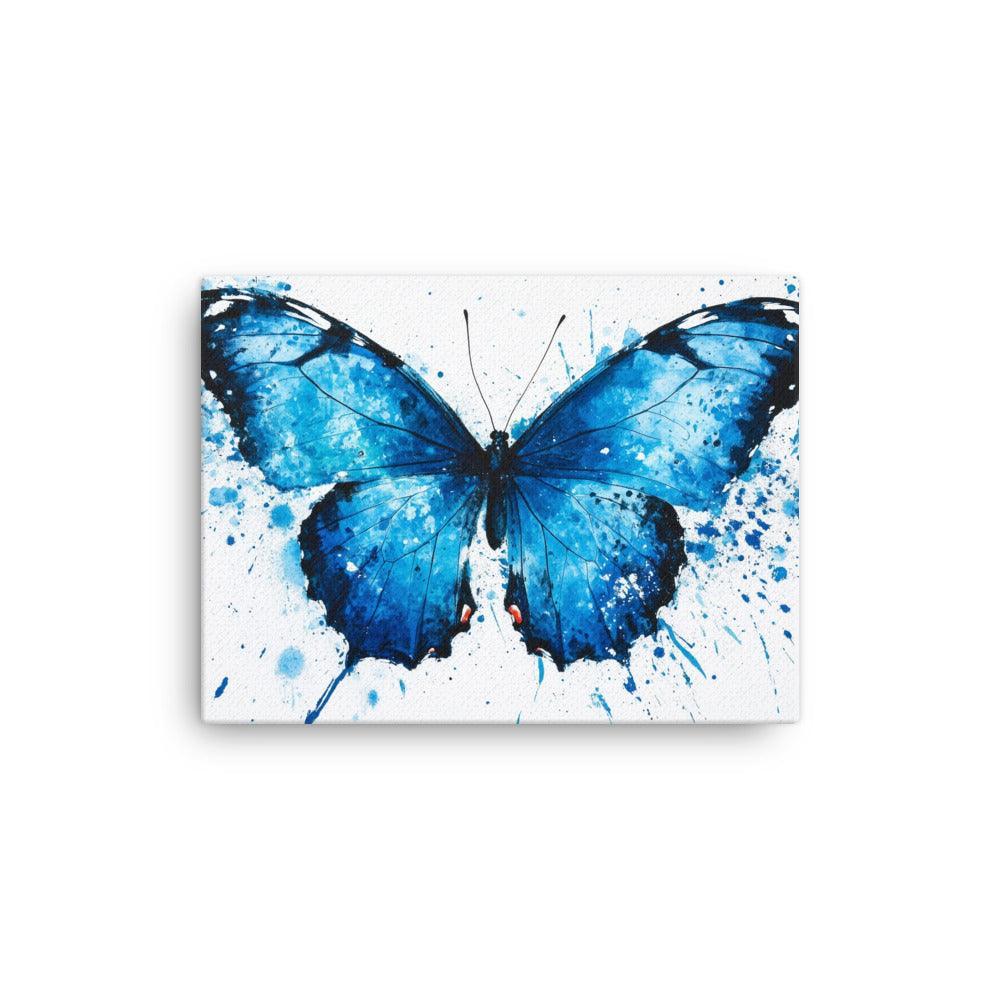 Blue Morpho Butterfly Abstract Watercolor Art Thin Canvas - Oh Posters